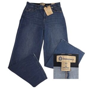 Democracy High Rise Booty Lift Wide Leg Jeans 10 Mold & Hold Ab Technology BLUA